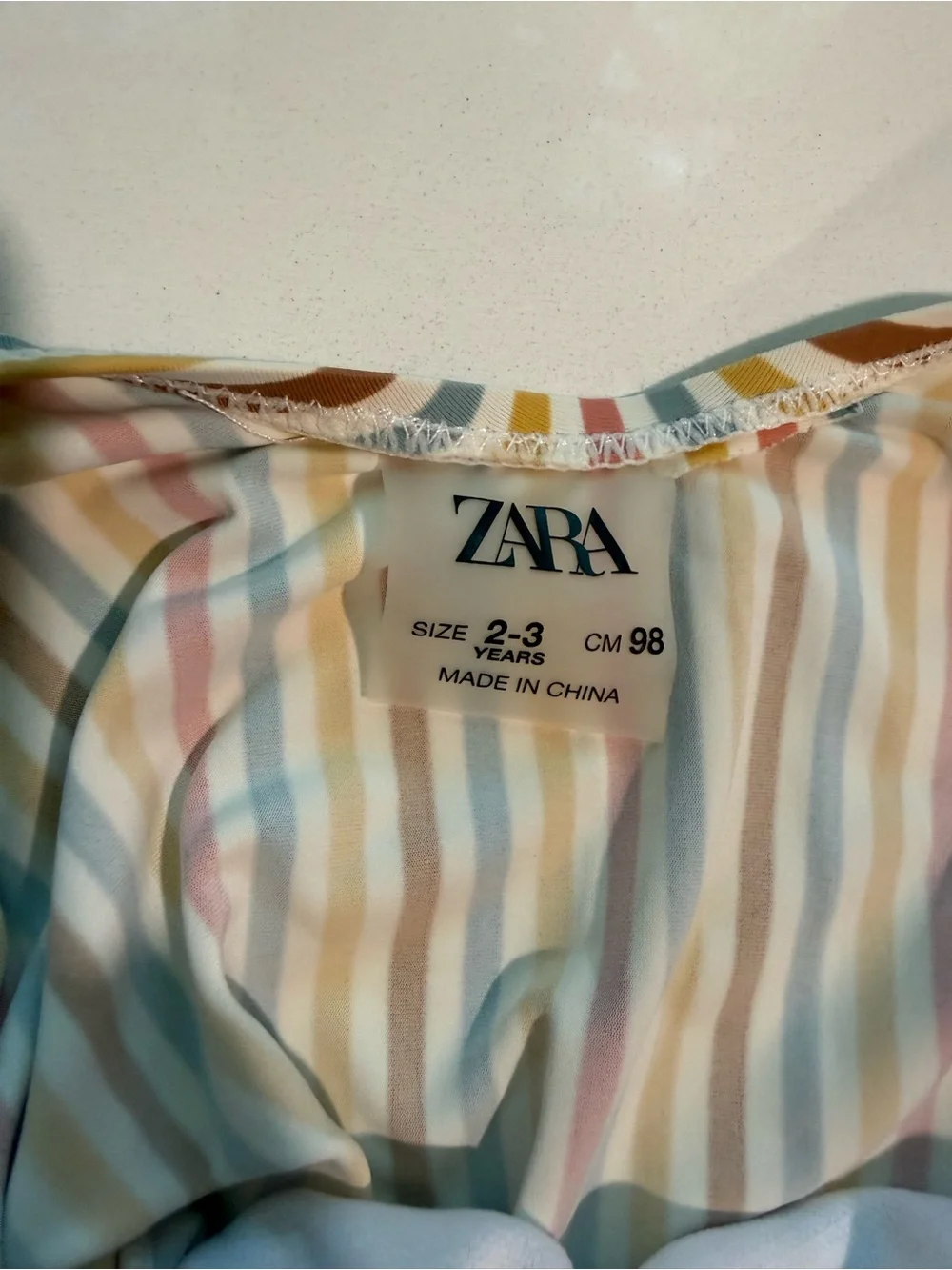 Zara Girls Multi-Stripe Swimsuit
